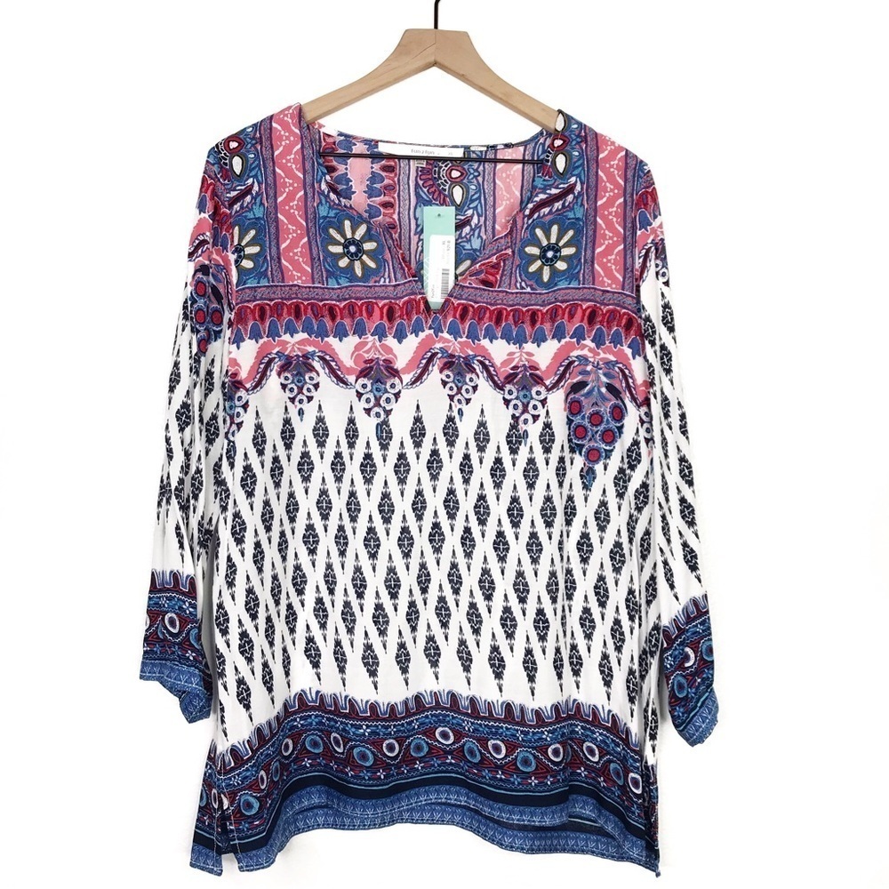 STITCHFIX FUN2FUN Ohio Split Neck Blouse Top XL NWT